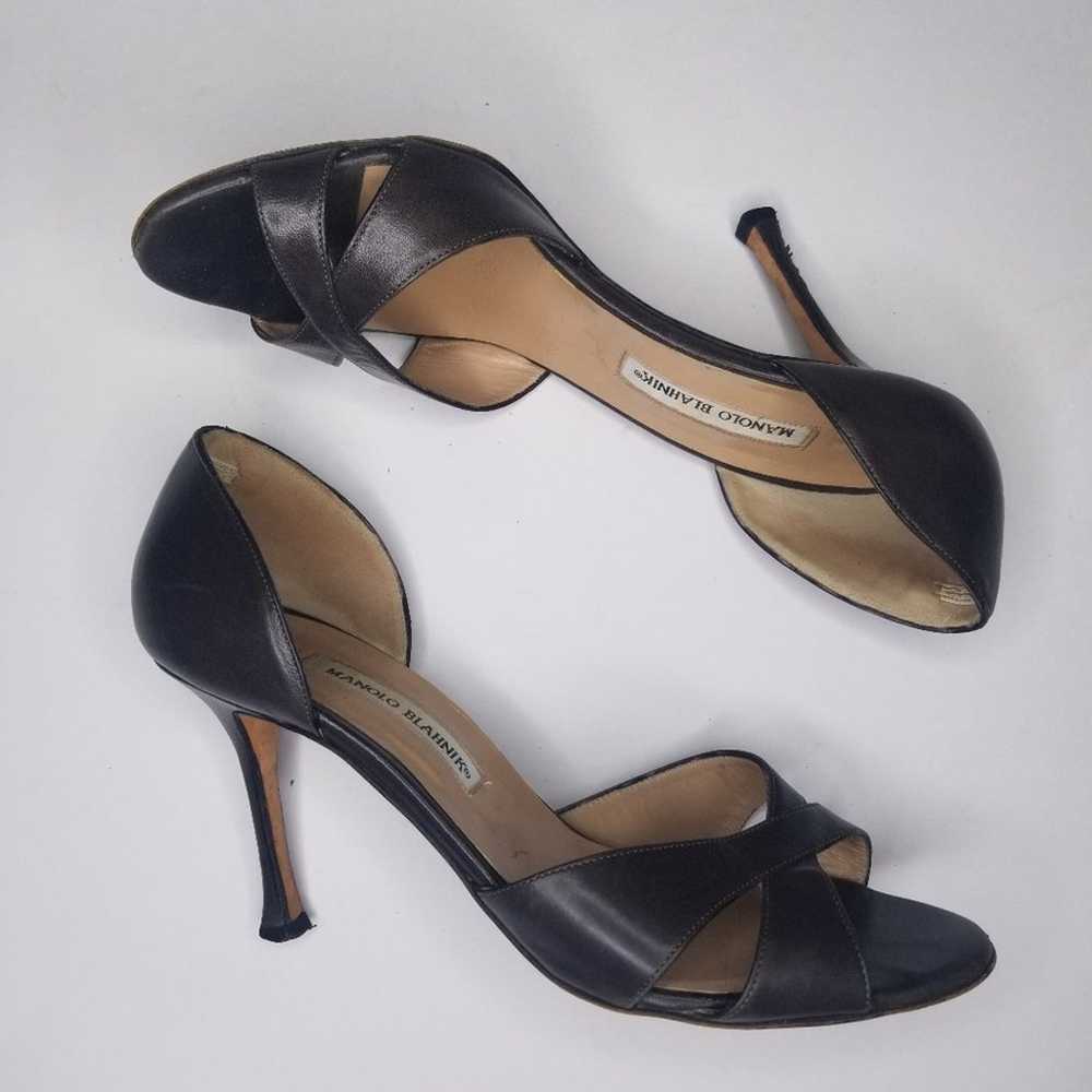 MANOLO BLAHNIK D'Orsay Stiletto Heel in Dark Pewt… - image 3