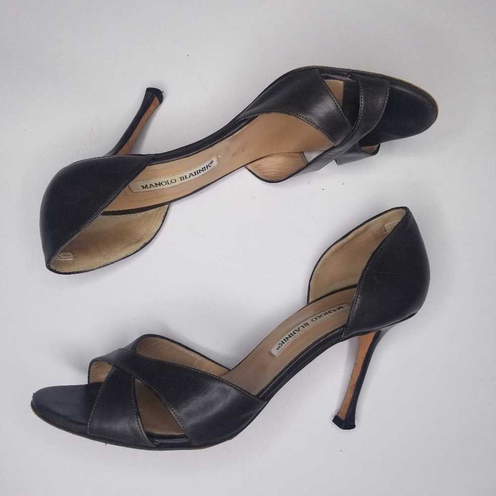 MANOLO BLAHNIK D'Orsay Stiletto Heel in Dark Pewt… - image 4