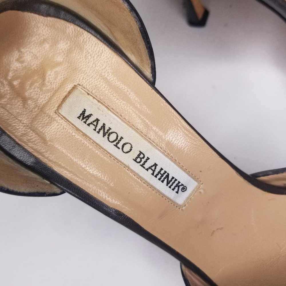 MANOLO BLAHNIK D'Orsay Stiletto Heel in Dark Pewt… - image 5