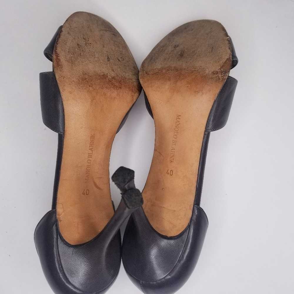 MANOLO BLAHNIK D'Orsay Stiletto Heel in Dark Pewt… - image 8