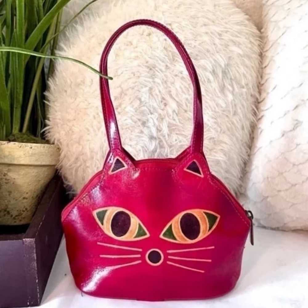 Handmade & Painted Cat Eye Handbag Shoulder Bag R… - image 1