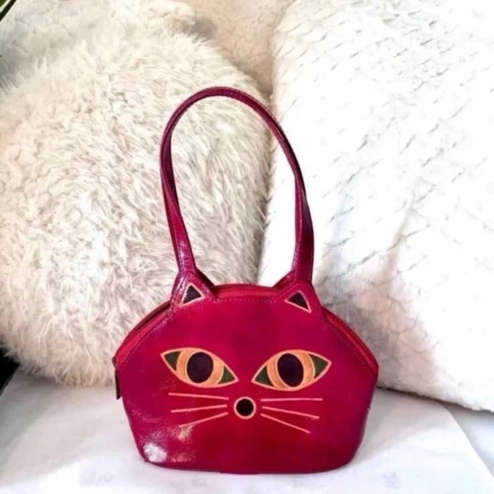 Handmade & Painted Cat Eye Handbag Shoulder Bag R… - image 3
