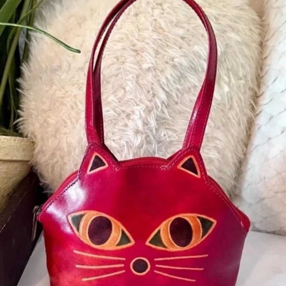 Handmade & Painted Cat Eye Handbag Shoulder Bag R… - image 5