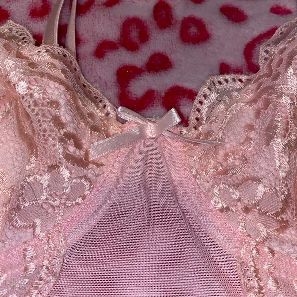 Baby pink mesh / lace corset crop top - image 3