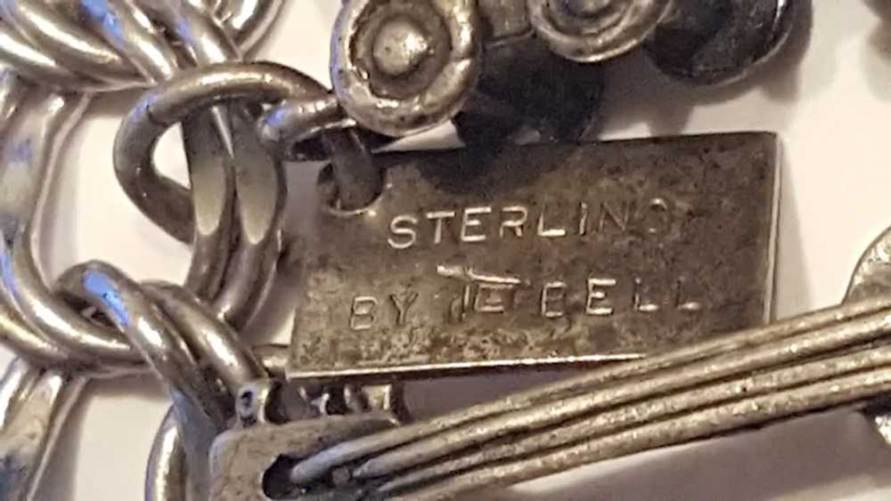 Vintage Sterling Silver Charm Bracelet 13 Charms - image 3