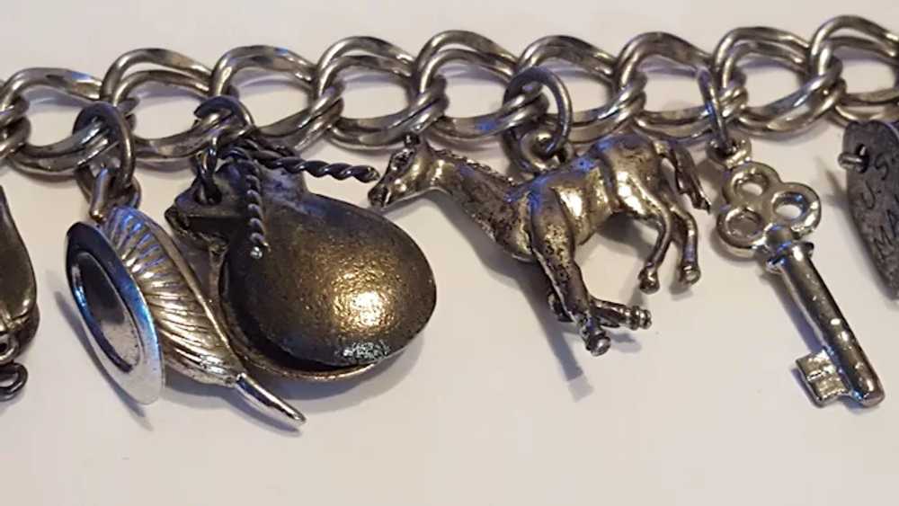 Vintage Sterling Silver Charm Bracelet 13 Charms - image 5