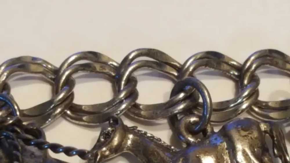 Vintage Sterling Silver Charm Bracelet 13 Charms - image 7