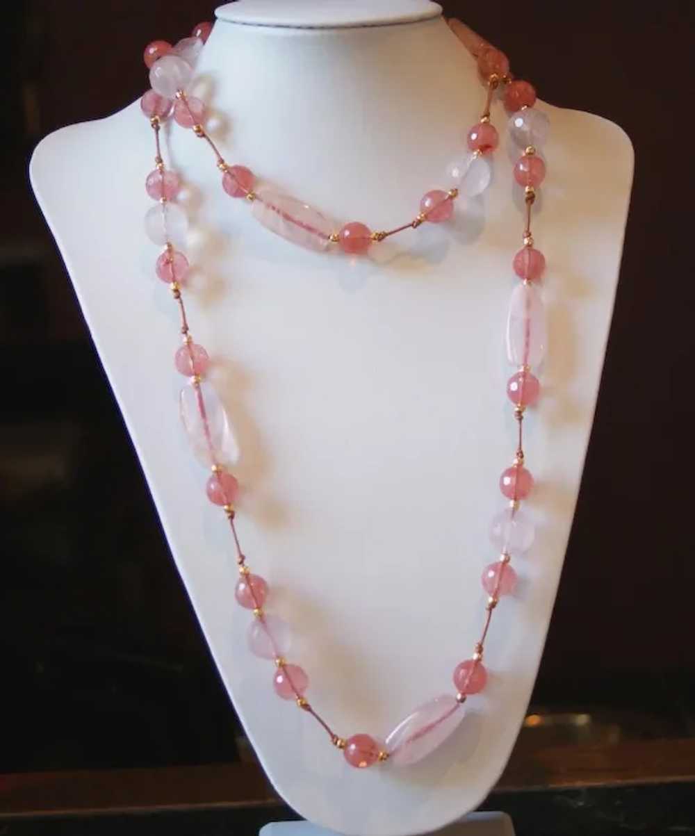 Pretty in Pink - Rose Quartz and Strawberry Glass… - image 4