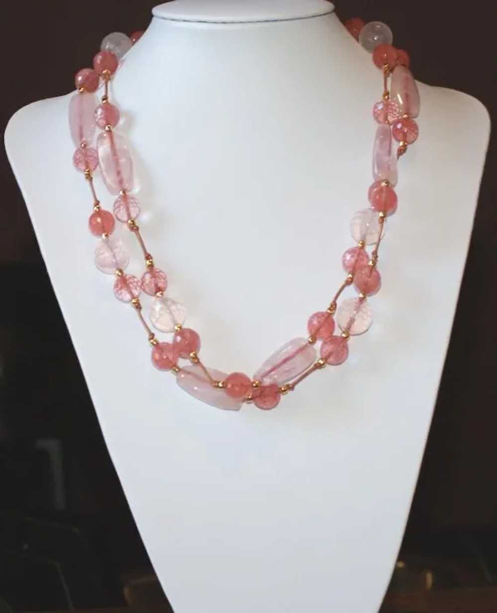 Pretty in Pink - Rose Quartz and Strawberry Glass… - image 5
