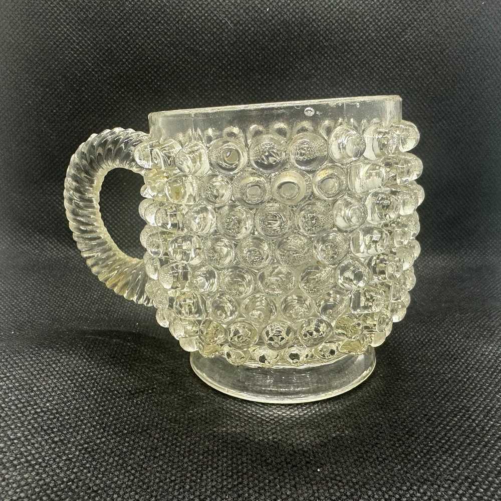 Antique  EAPG Pointed Hobnail Cup Clear Glass. 3”… - image 2