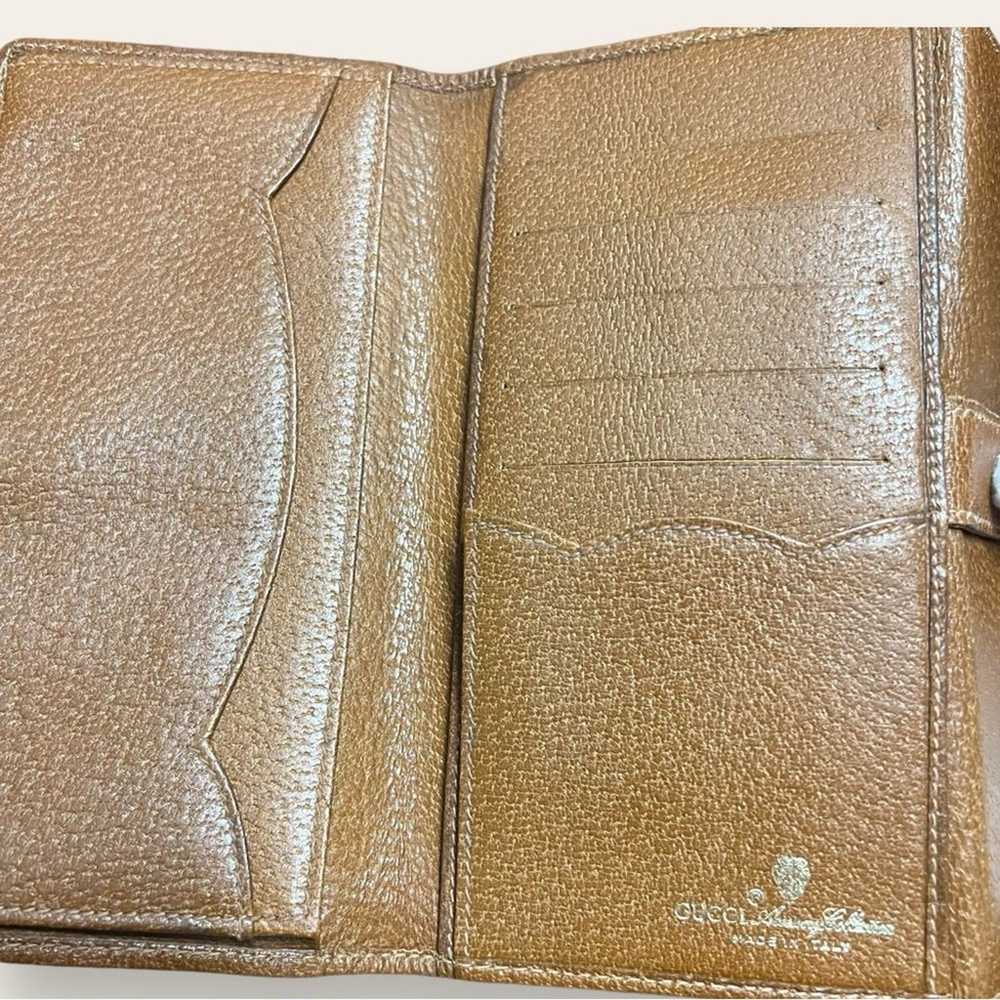 Vintage GUCCI GG Logo Leather Long Bifold Wallet - image 6