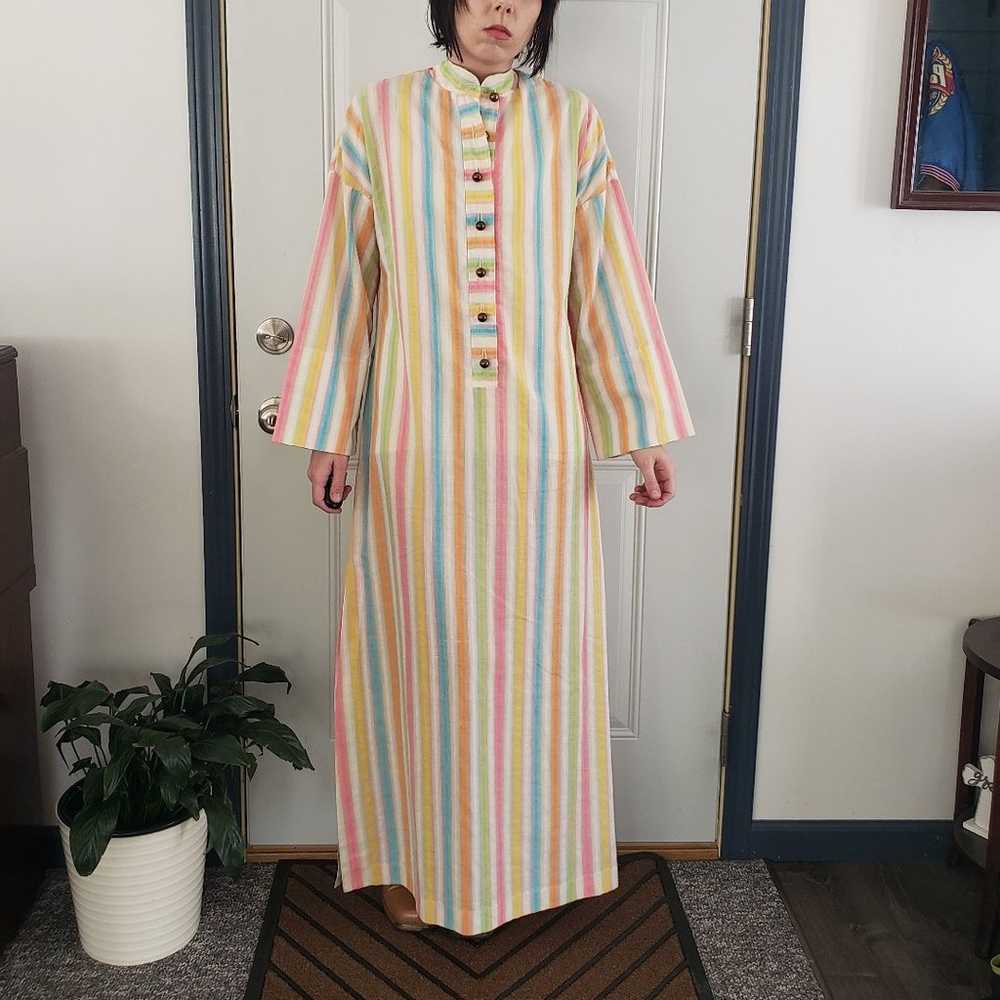 70s Abercrombie and Fitch Striped Caftan - image 2