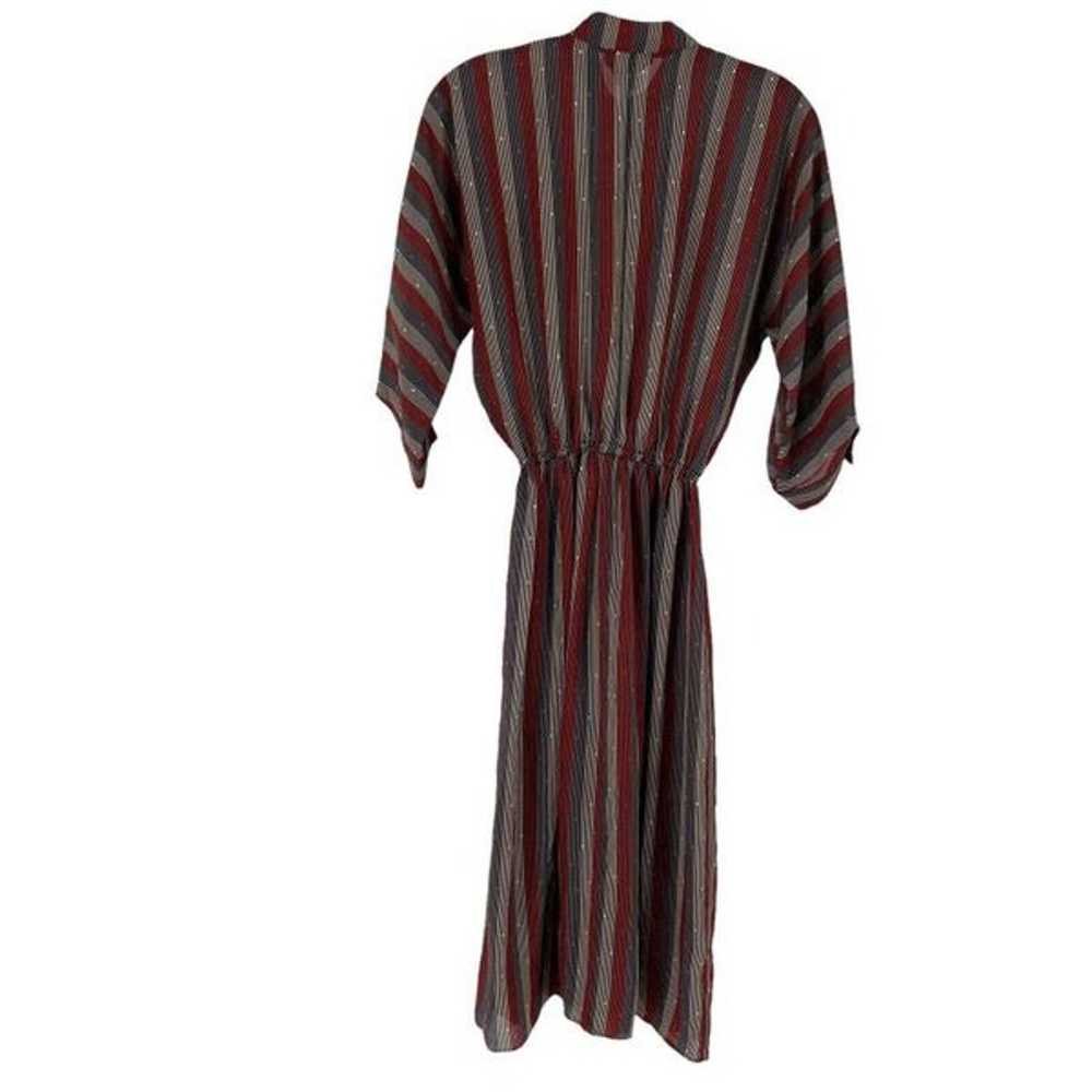 Vintage 70s Dress Brenner Red White Blue Stripe D… - image 2