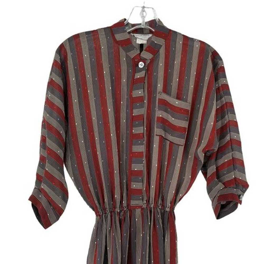 Vintage 70s Dress Brenner Red White Blue Stripe D… - image 3