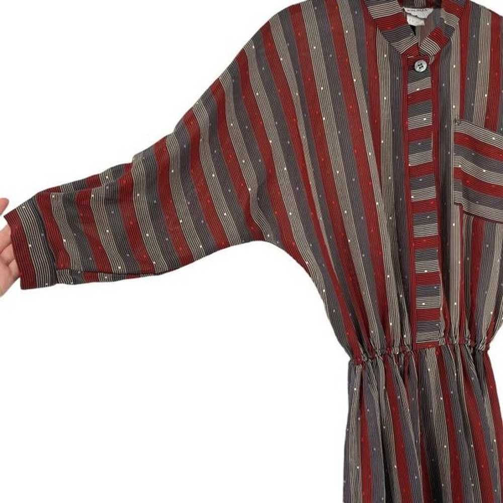 Vintage 70s Dress Brenner Red White Blue Stripe D… - image 5
