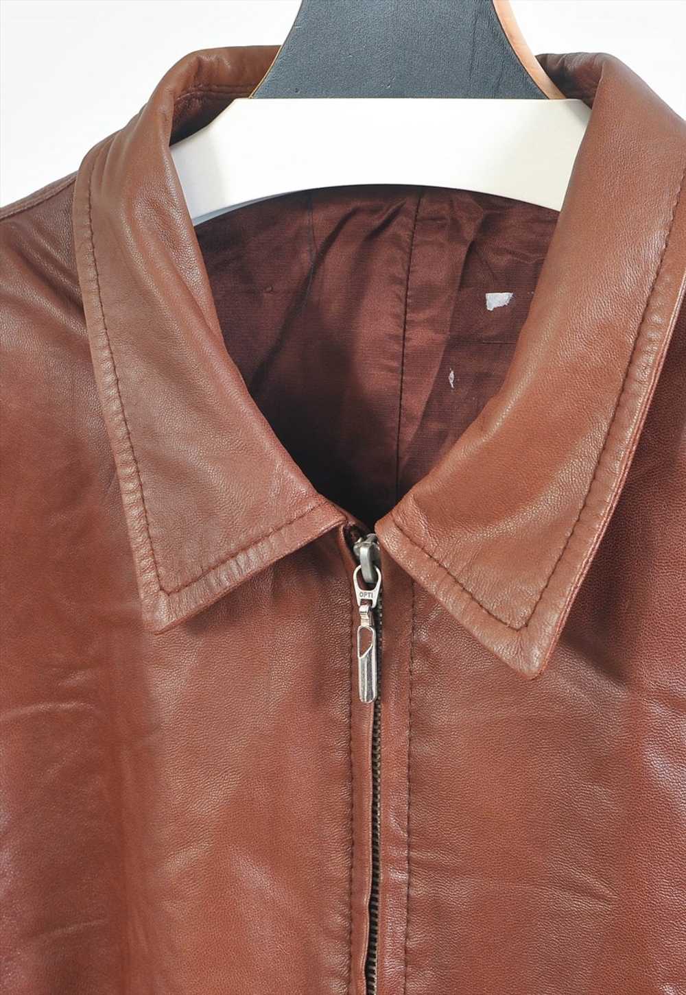 Vintage 90s real leather jacket - image 3