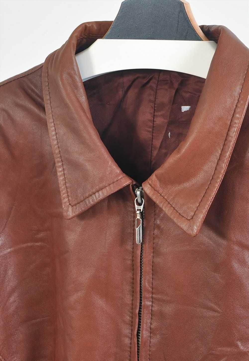 Vintage 90s real leather jacket - image 4