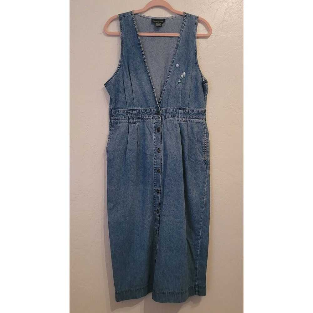 VTG Boston Classics Womens Sz 14 Denim Maxi Dress… - image 1