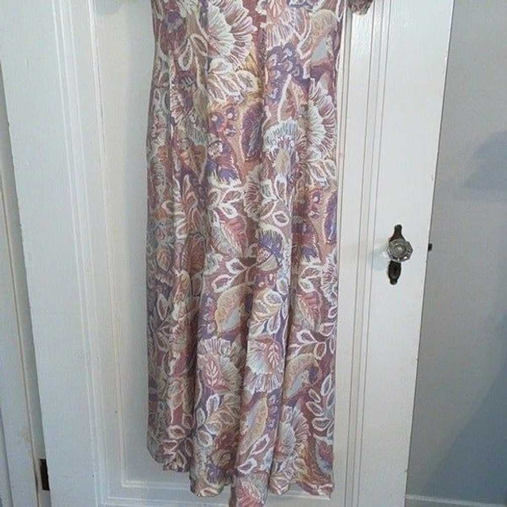 Vtg 80s Elisse pastel floral rayon midi dress - image 3