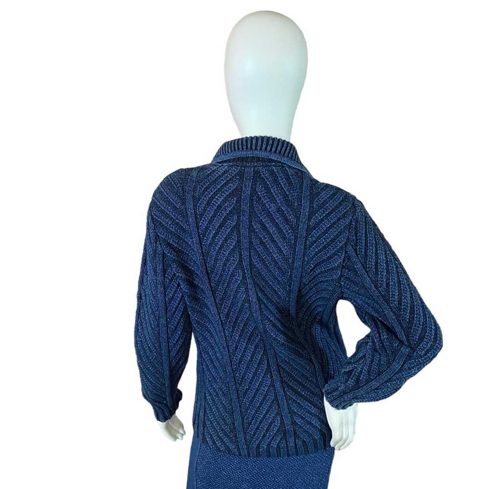 90's Vintage Dark Blue Knit Sweater by Blue Willi… - image 3