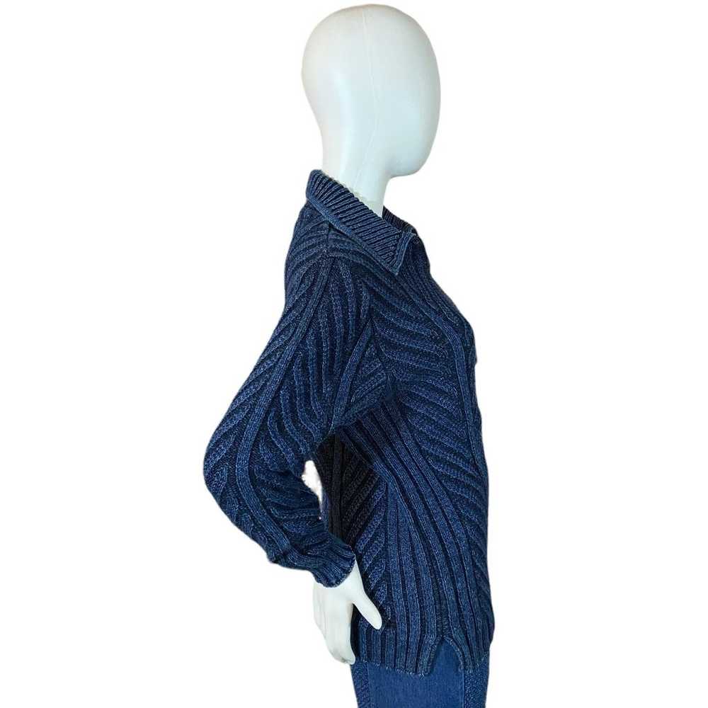 90's Vintage Dark Blue Knit Sweater by Blue Willi… - image 4