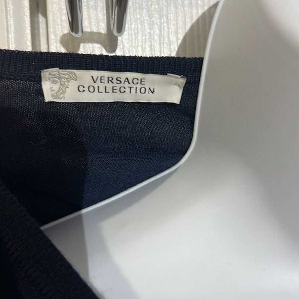Versace collection vintage v neck sweater with rh… - image 6