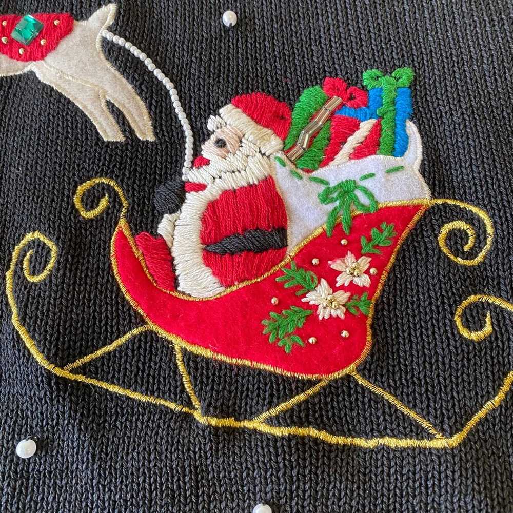 VTG Victoria Jones Christmas Sweater Embroidered … - image 4