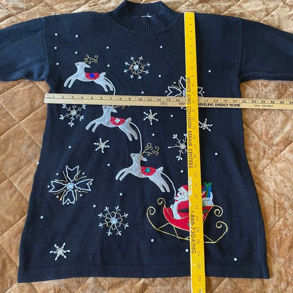 VTG Victoria Jones Christmas Sweater Embroidered … - image 6