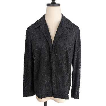 Vintage Topper Jacket Blazer 60s French Lace Silk… - image 1