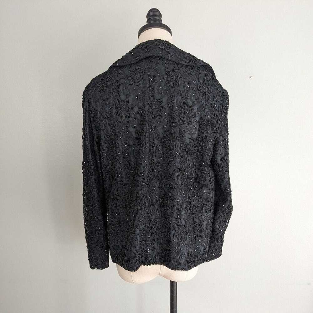 Vintage Topper Jacket Blazer 60s French Lace Silk… - image 5