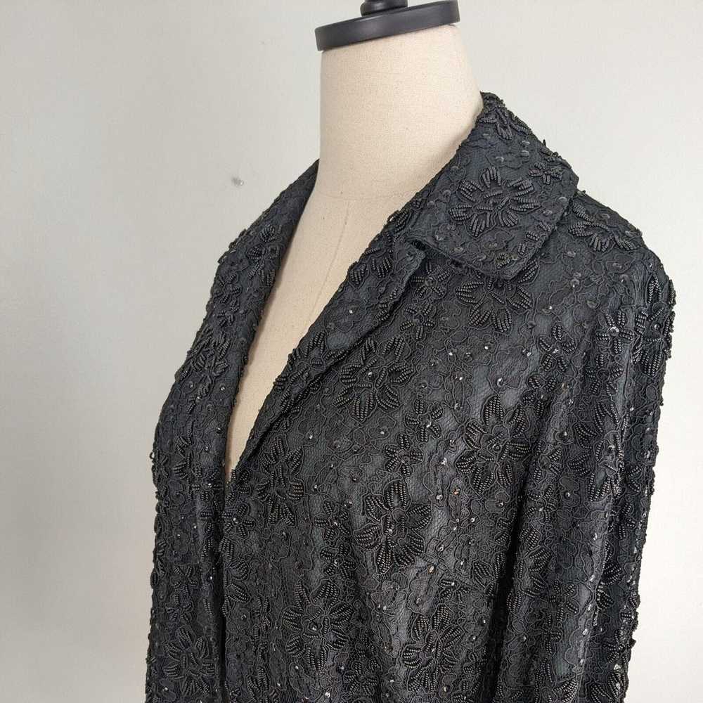 Vintage Topper Jacket Blazer 60s French Lace Silk… - image 6