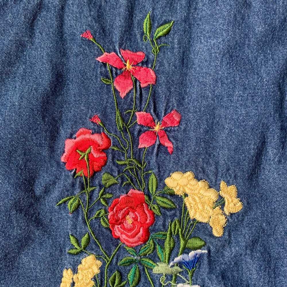 Vintage Bechamel Petites Denim Jacket Embroidered… - image 10