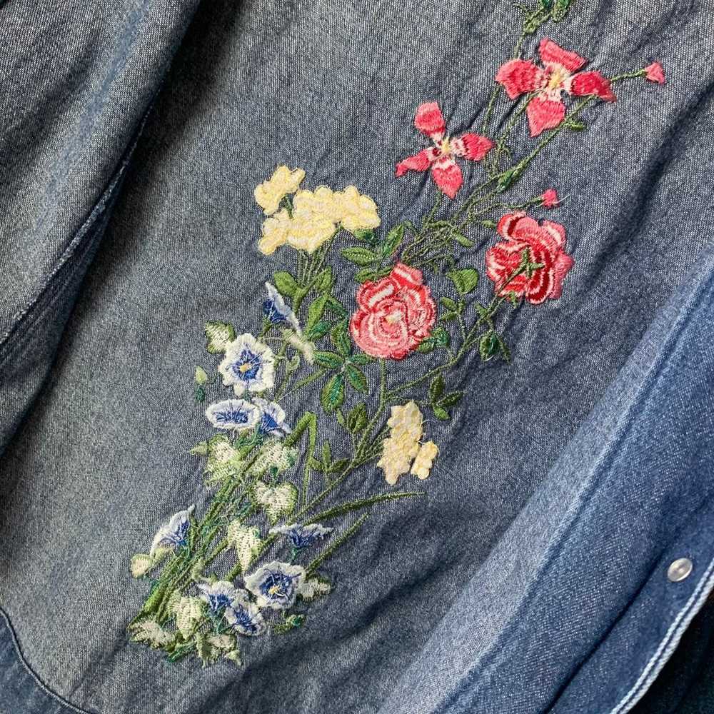 Vintage Bechamel Petites Denim Jacket Embroidered… - image 12