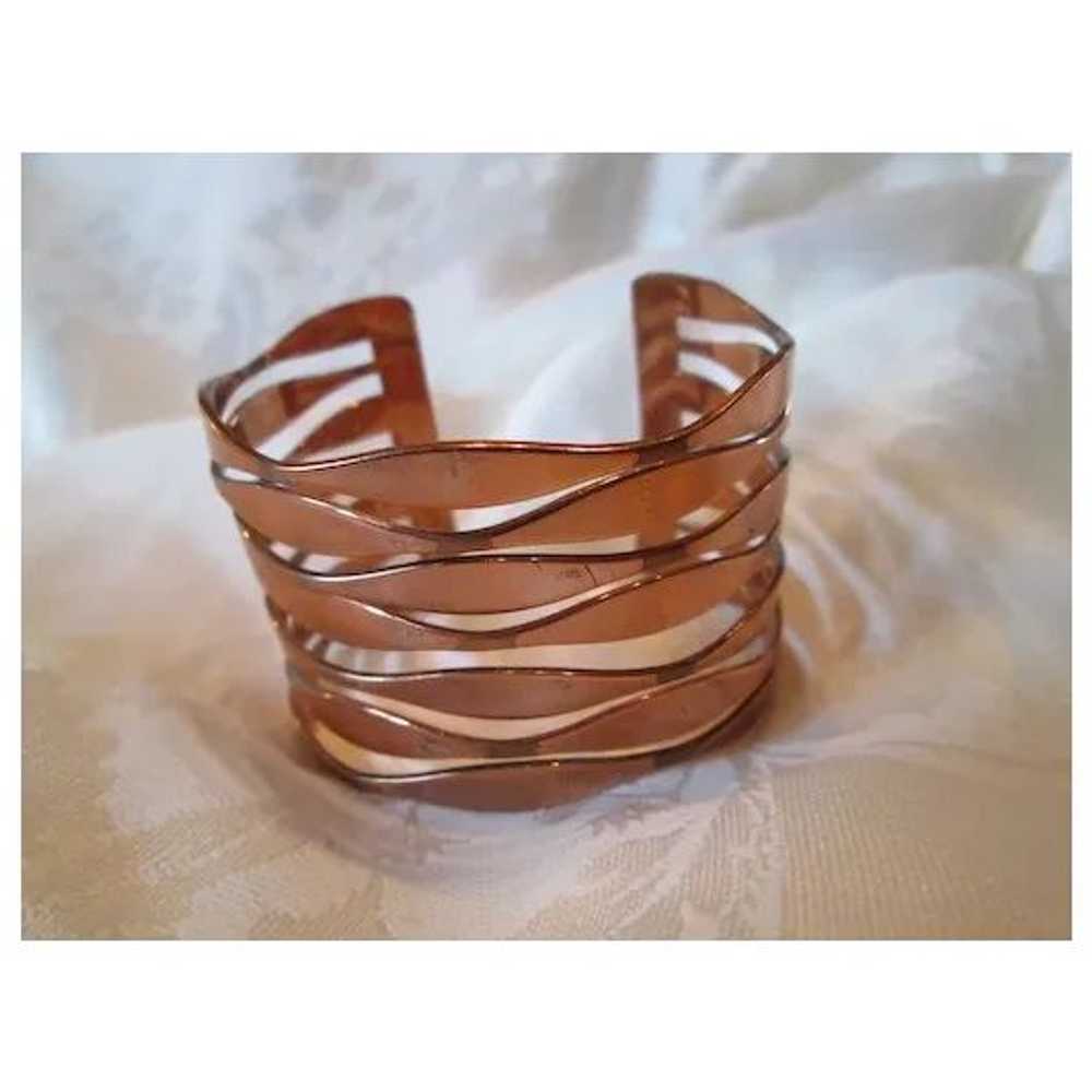 Renoir Seven-bar Open Cuff Copper Bracelet - image 2