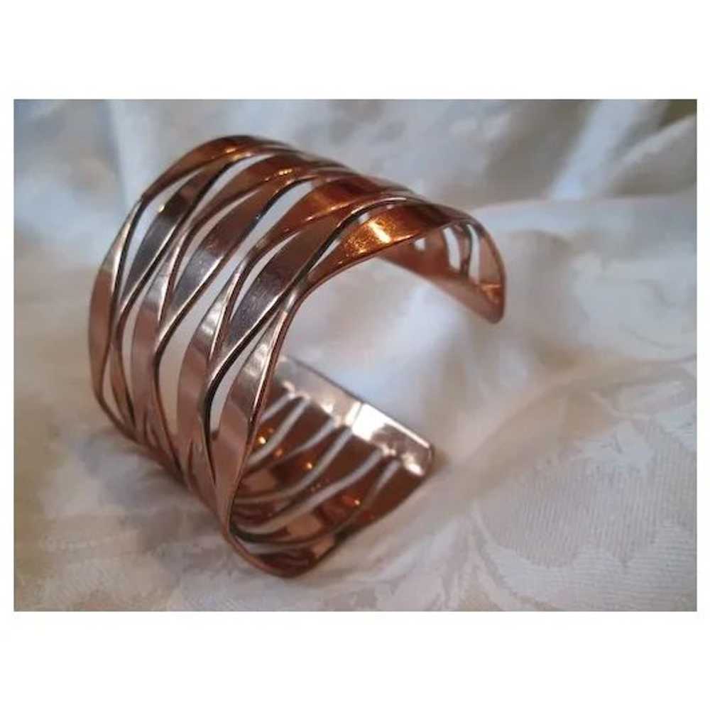 Renoir Seven-bar Open Cuff Copper Bracelet - image 3