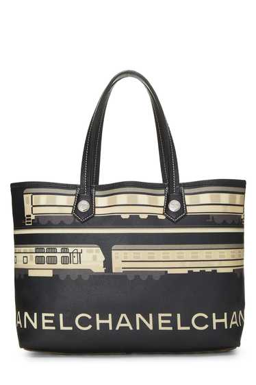 Black & Multicolored Coated Canvas Le Train Tote