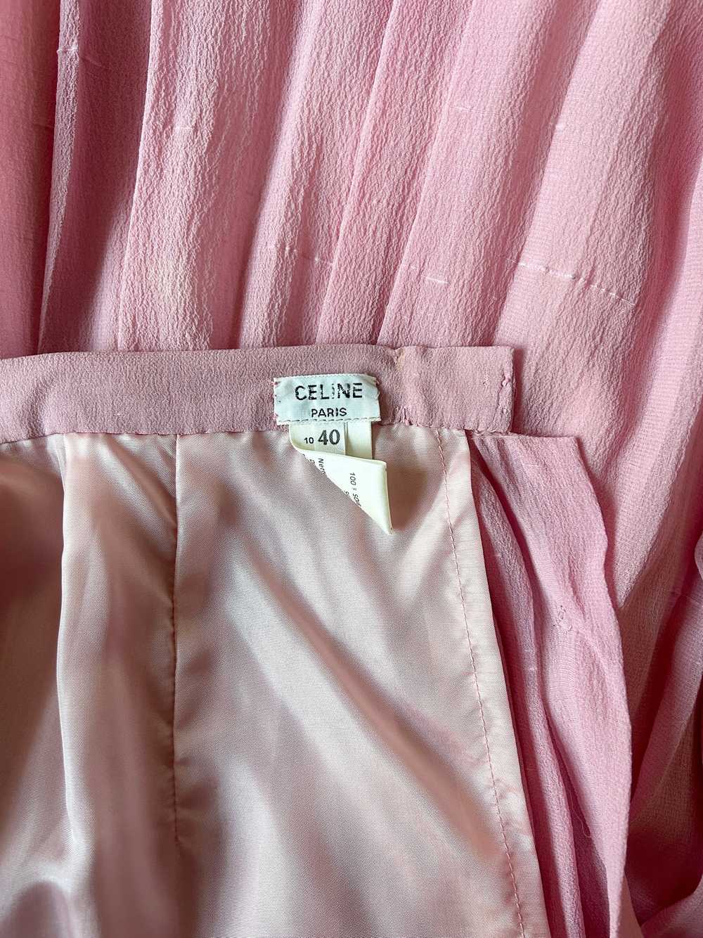 1970s celine pink silk skirt ensemble - image 6