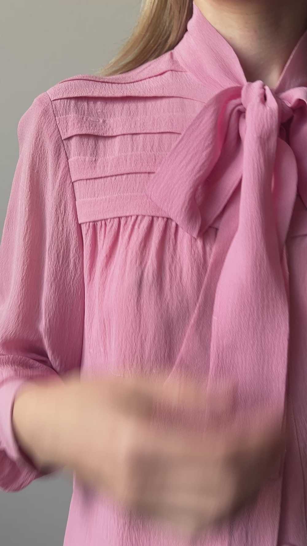 1970s celine pink silk skirt ensemble - image 8