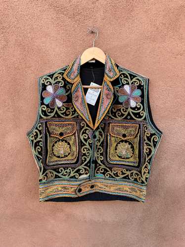 1960's Rope Sequined Thai Elephant & Peacock Vest