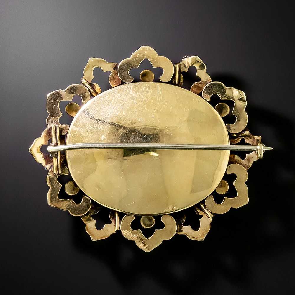 Victorian Hair and Pearl Butterfly Brooch - image 2