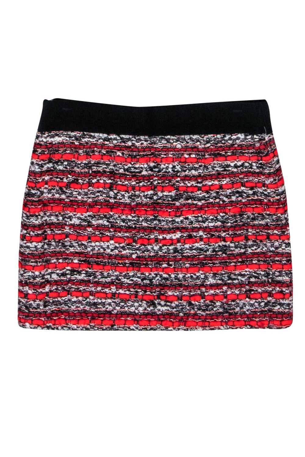 Milly - Red, Black, & Grey Tweed Mini Skirt Sz 4 - image 2
