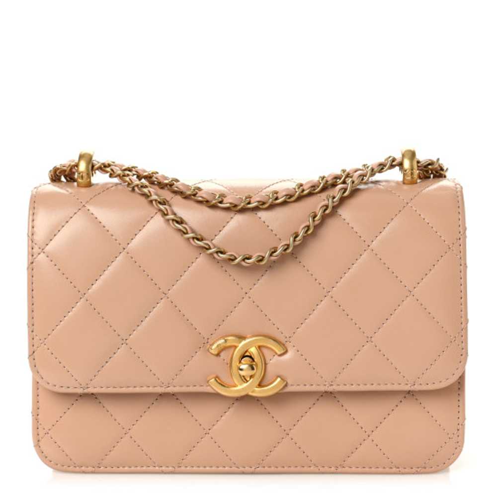 CHANEL Calfskin Quilted Perfect Fit Flap Beige - image 1
