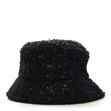 Black tweed hat with - Gem