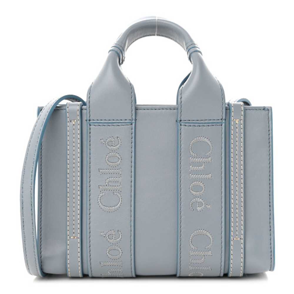 CHLOE Calfskin Mini Woody Ribbon Tote Storm Blue - image 1