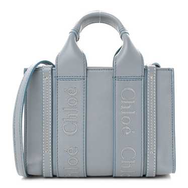 CHLOE Calfskin Mini Woody Ribbon Tote Storm Blue - image 1