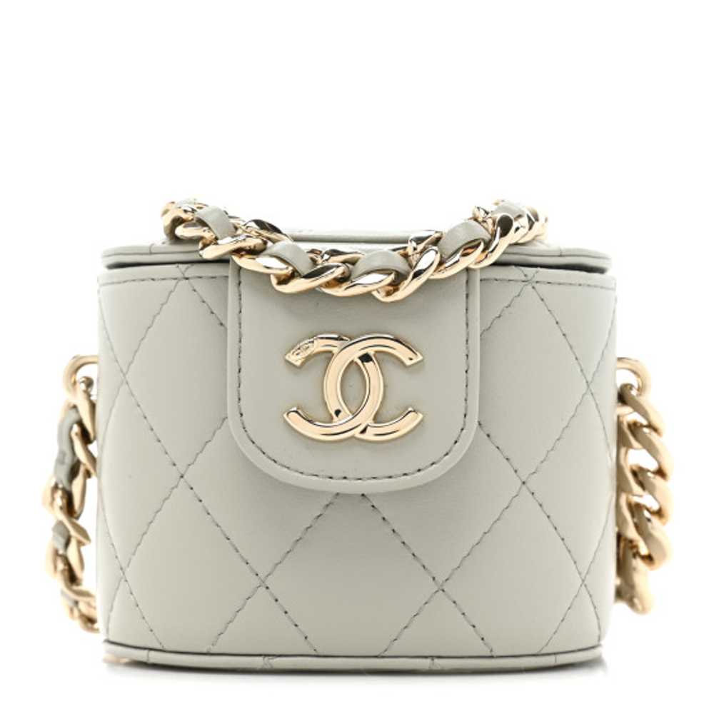 CHANEL Lambskin Quilted Mini Vanity Case With Cha… - image 1