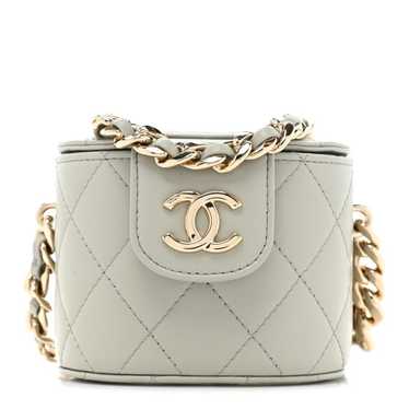 CHANEL Lambskin Quilted Mini Vanity Case With Cha… - image 1