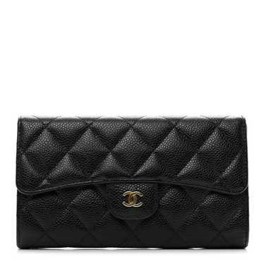 CHANEL Caviar Quilted Large Flap Wallet Black - image 1