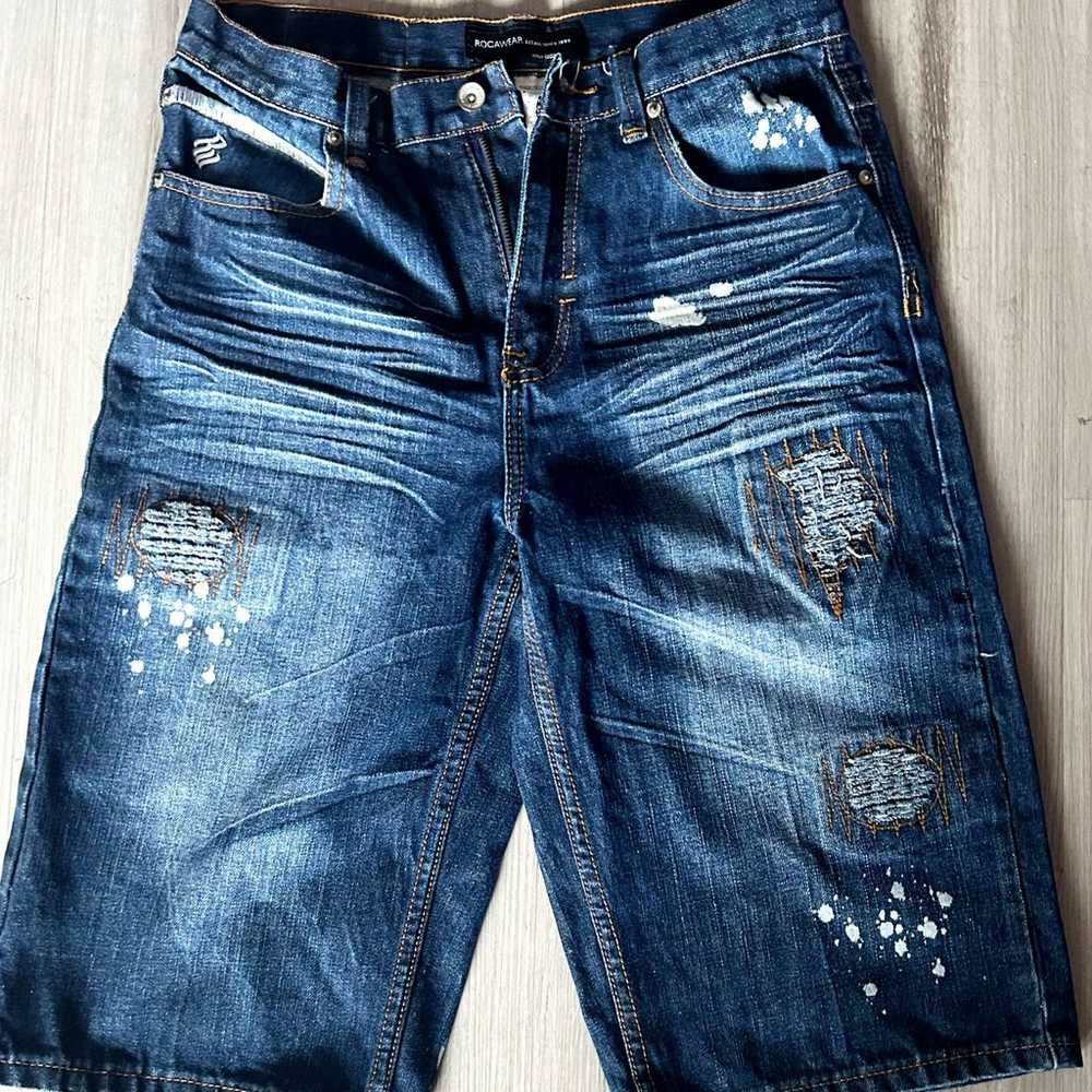 Vintage Y2K Rocawear Baggy Distressed Washed Jean… - image 5