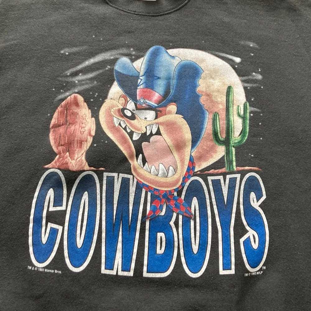 Vintage 90s Taz Dallas Cowboys Crewneck Sweatshir… - image 2